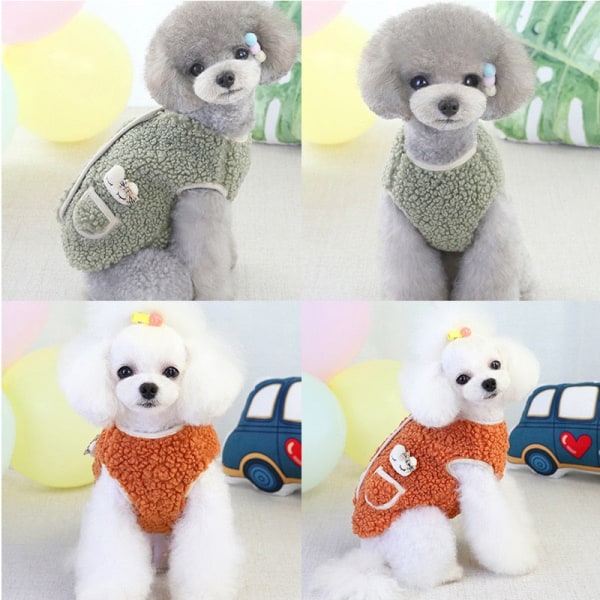 Fleece Hundetøj Hvalp Kæledyrstøj Til Hunde Frakke Vinter Varm Hundejakke Chihuahua Yorkshire Tøj Til Hunde Vest Ropa Perro Green XXL