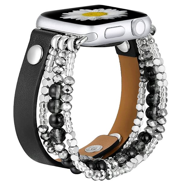 Klockarmband för Apple Watch iWatch 38-40-41mm Svart läder