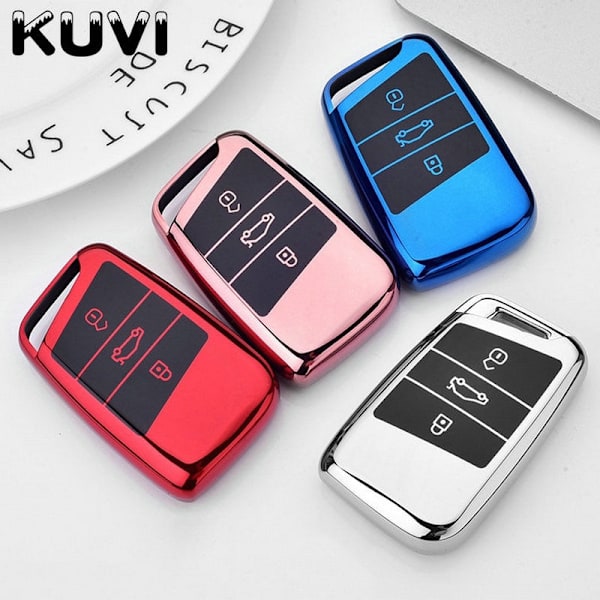 Mjukt TPU Bil Fjärrkontroll Nyckel Fodral Skydd Hållare Skal Fob För Magotan Passat B8 För Skoda Superb A7 Tillbehör pink