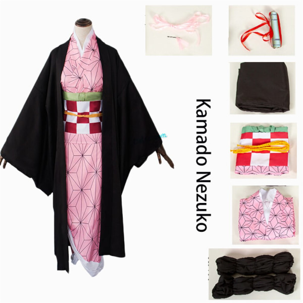 Anime Demon Slayer: Kimetsu No Yaiba Zenitsu Giyu Tanjirou Kamado Nezuko Cosplay Barn Vuxen Kimono Uniform Cosplay Kostym Iguro Obanai Adult L