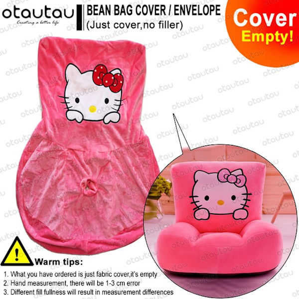 Barn Tecknad Sofföverdrag Sittsäck Stol Söt Puff Ottoman Fåtölj Soffa Mjuk Sammet Golvsits Puff Futon Barnmöbler Gåva pink cat