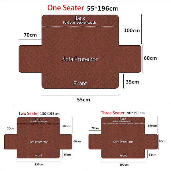 Vatterte slitesterke sofatrekk for hunder, kjæledyr og barn, sklisikre trekk til sofa, lenestol og møbelbeskyttelse, 1/2/3-seter Red Two Seate 130x196cm