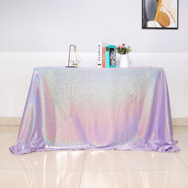 Bröllopsduk Födelsedagsfest Dessertduk Dekoration Förgyllning Laser Bröllopsbordsdekorationstillbehör Elegant silver 120*300CM