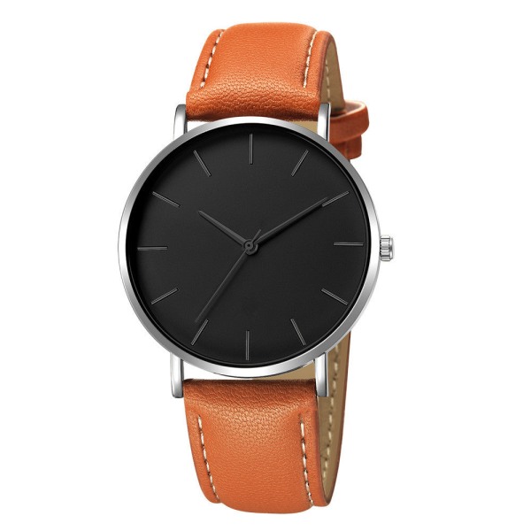 Klokke Enkel Klokke Casual Herreklokke Business Quartz Klokke Mote Belte Herreklokke White Shell white needle Black Belt