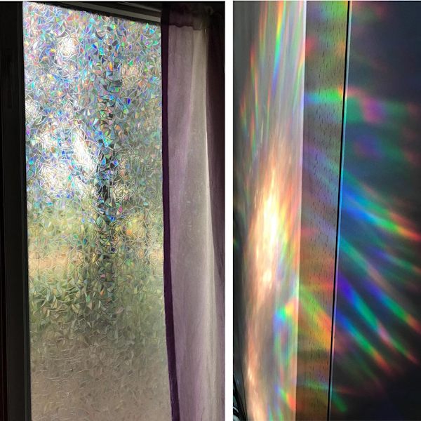 45*200 cm 3D Färgglad Opaque Dekorativ Fönsterglasfilm Fläck Hör Isolering Fönsterskydd Statisk Självhäftande Glasdekaler 30x100 cm