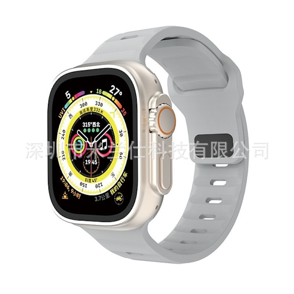 Kellon ranneke Apple Watch iWatch 42/44/45/46/49mm vaaleanharmaa