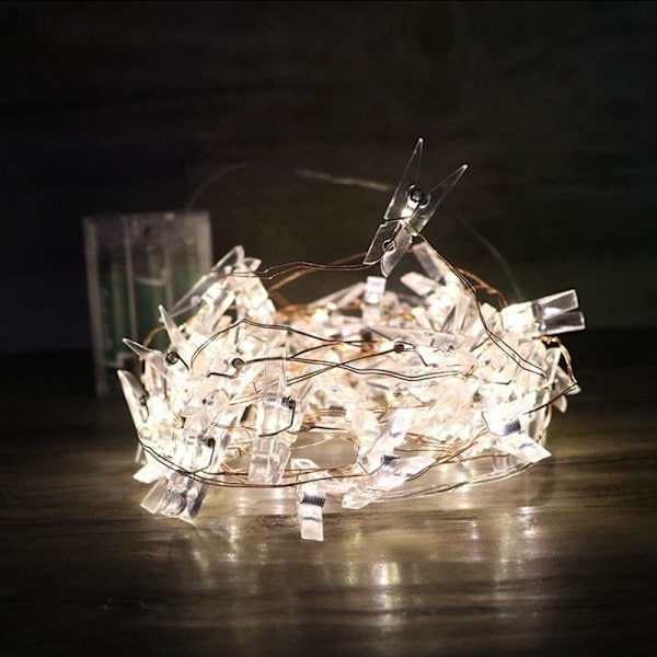 10 LED/20 LED Fotoklämmor Ljusslinga Väggdekorationslampor för Upphängning av Foton Kort och Memon Like the picture 1m-10led-white