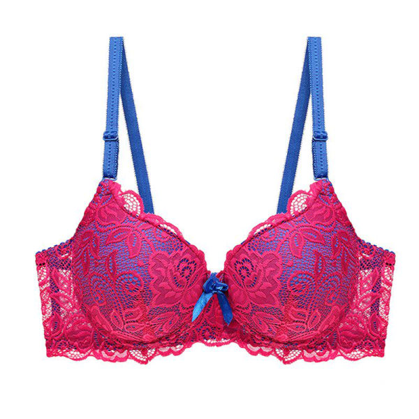 Spetsbehåar i Stora Storlekar för Kvinnor Bralette Underkläder Sexiga Underkläder Push Up Justerbar BH Blue 85B
