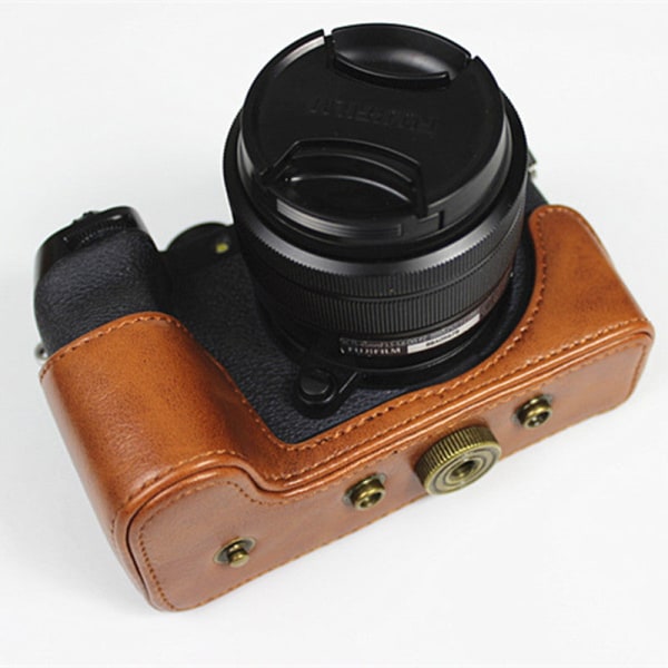 Passer til Fuji X-s10 Kamera Beskyttende Læder Etui Xs10 Spejlløst Kamerataske Xs10 Skal 棕色