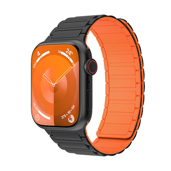 Klockarmband för Apple Watch iWatch 38/40/41mm svart och orange