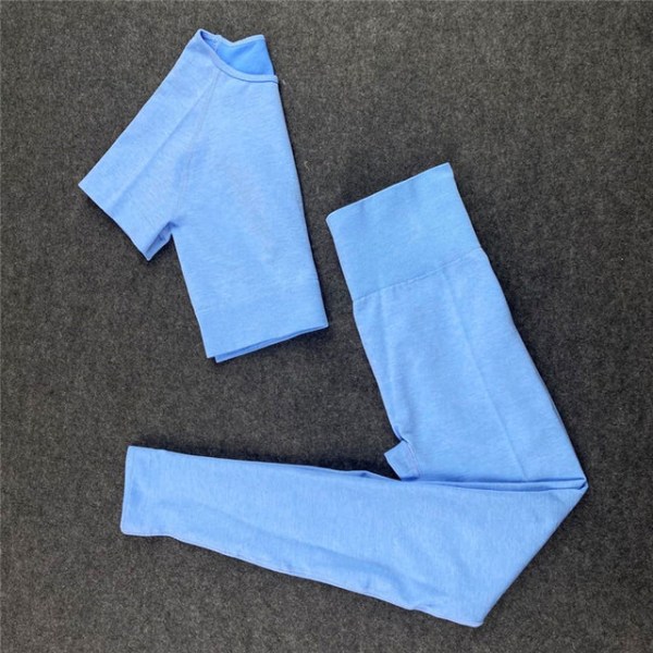 Yoga BH Crop top Sports BH Træningssæt Sømløst Polyester Gymnastiksæt 2pcsOrange M