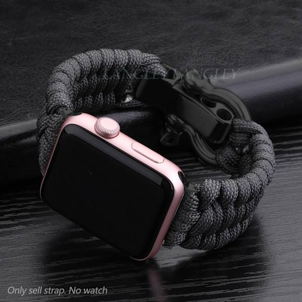 Kellon ranneke Apple Watch iWatch 38/40/41mm Koko M Tummanharmaa