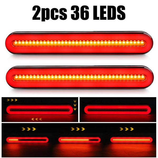 18 LED Bakljus 3 i 1 LED Bromsljus Varningslampa Backlampa Dynamisk Blinkers Signallampa För Bil Lastbil Släpvagn Traktor ATV RV Overseas 4pcs 18 LED Light