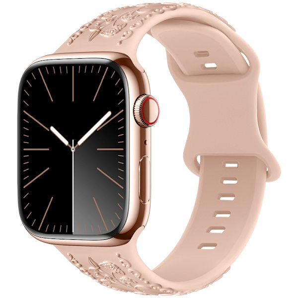 Kellon ranneke Apple Watch iWatch 42/44/45/46/49mm vaaleanpunainen hiekka väri