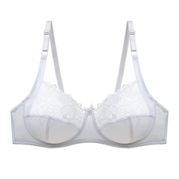 Ny 2023 Plus Size BH för Kvinnor Sexiga Spets Underkläder C D Cup Hollow Out Sexiga Underkläder Bysthållare Soutien Gorge Femme White 80C
