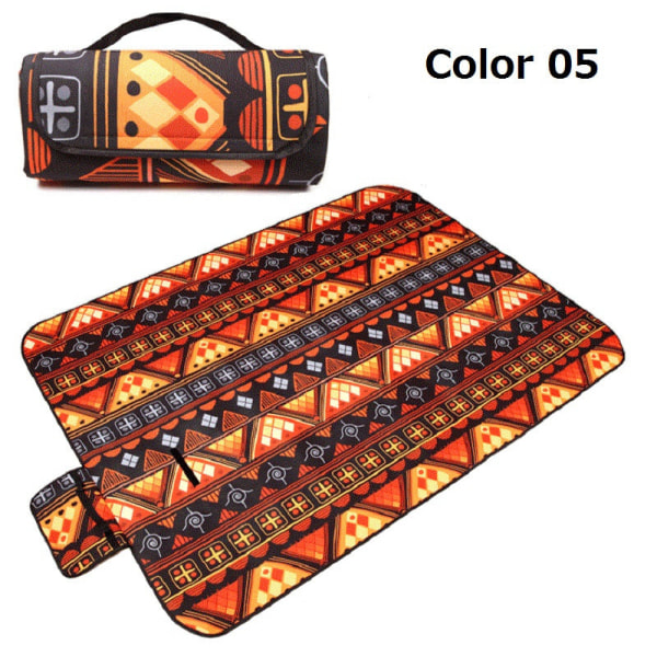 Bärbar Hopfällbar Picknickmatta Utomhus Campingmatta Nationell Stil Tryckt Tjockare Fuktsäker Pad Strandfilt Baby Turistmatta Color 01 200x200cm