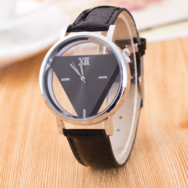 Dubbelsidig ihålig genomskinlig watch i koreansk stil White