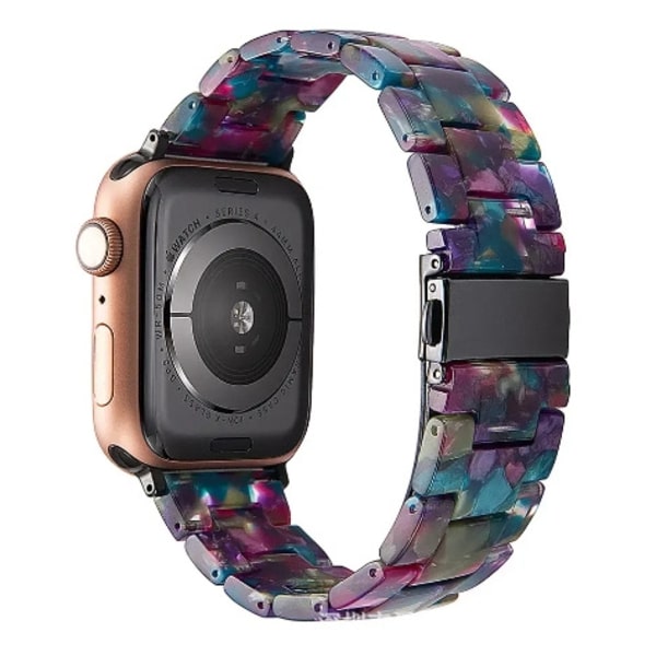 Klockarmband för Apple Watch iWatch 42/44/45/49mm Lila grön blomma