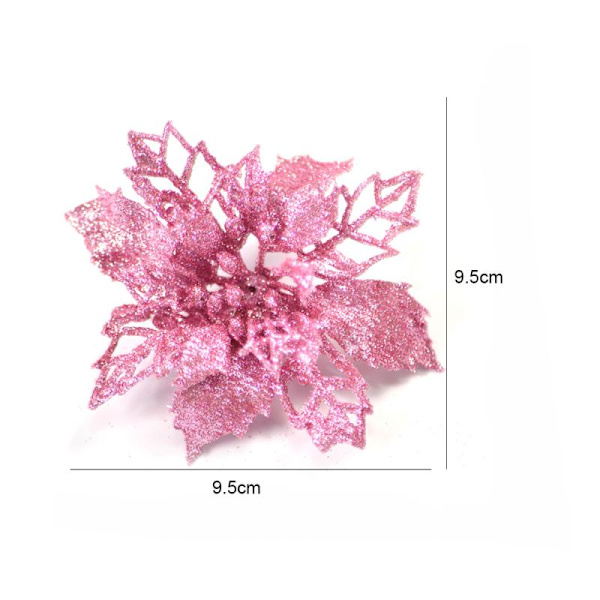 1 stk. Kunstige Blomster Jule Fake Blomster Glitter Glædelig Jul Træ Ornamenter Julepynt Til Hjemmet 03