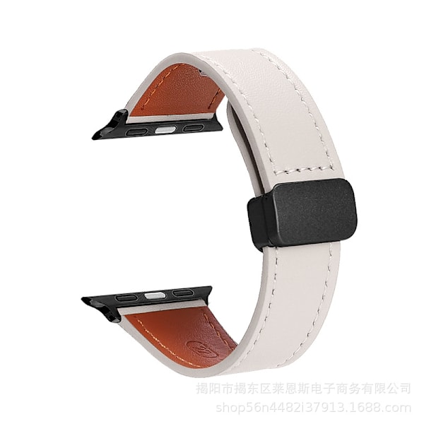 Urrem til Apple Watch iWatch Anvendelig størrelse 38-40-41mm s10-42mm PG-beige-sort spænde Ai-shi magnetisk foldespænde
