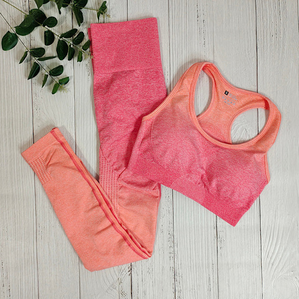 Joogasetti Rintaliivit ja Leggingsit Fitness-urheiluvaatesetti Naisille Red set M