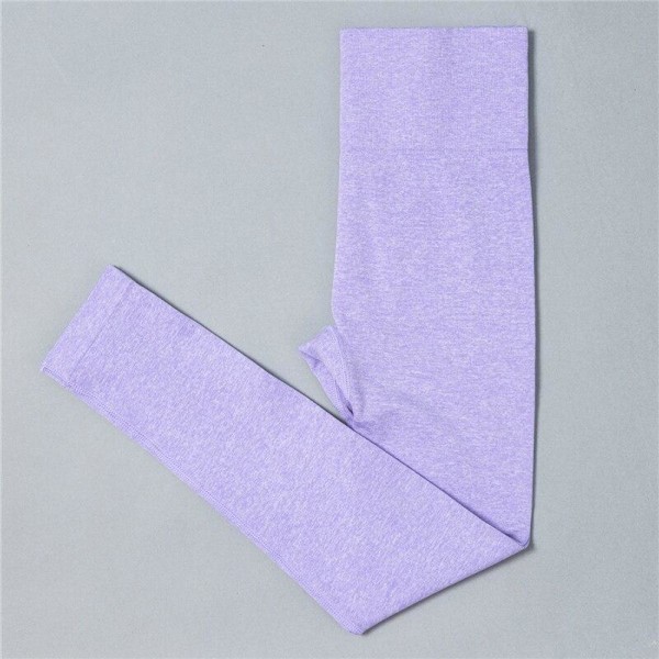 Yoga Gym Set Toppar T-shirt BH Leggings Sportset för Kvinnor Purple M