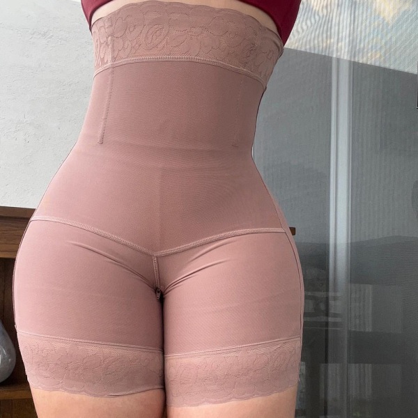 Shapewear Slimming Butt Lifter Control Trosa Underkläder Shorts Slimming Body Shaper Fajas Colombianas Pink XL