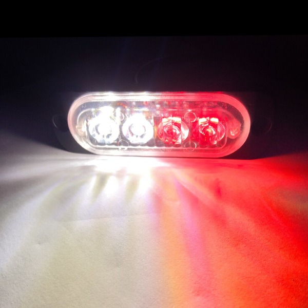 4LED bil Strobe Varningsljus Grill Blinkande haveri Nödljus för 12v Lastbil Trailer Polis Beacon Lampa Signal BAKLYSA red white 1 piece