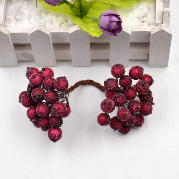 40 st Mini Konstgjord Blomma Frukt Skum Bär Juldekoration Bukett För Bröllop Heminredning DIY Scrapbooking Bacca Krans A3