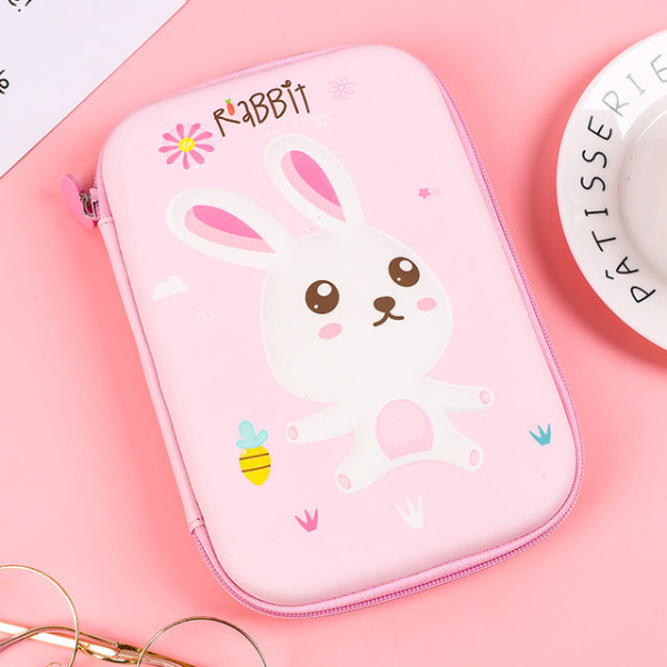 Case EVA förvaringslåda Härlig rosa enhörning tecknad pennväska för skolflicka rabbit Large