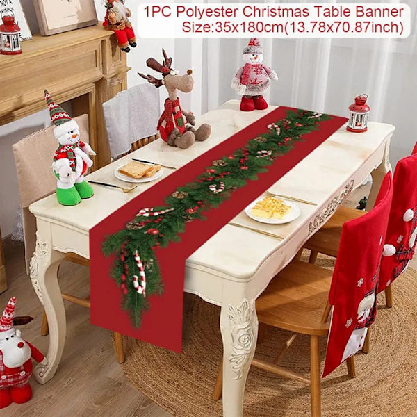 Julbordslöpare God Jul Dekoration för Hemmet Julfest Dekor 2023 Navidad Notal Noel Ornament Gott Nytt År 2024 3