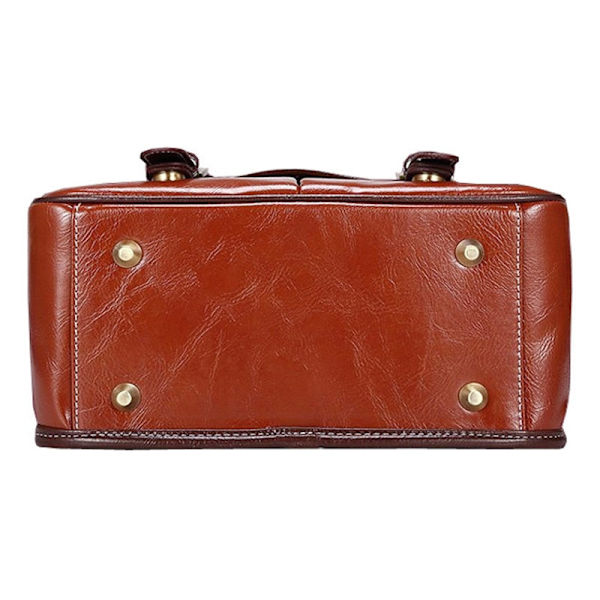 Foto Lyx Kamera Stilfull Mode Retro PU Läder Fodral Handväska Vattentät Axelremsväska Messenger DSLR Väska för Canon Nikon Sony L Reddish Brown L