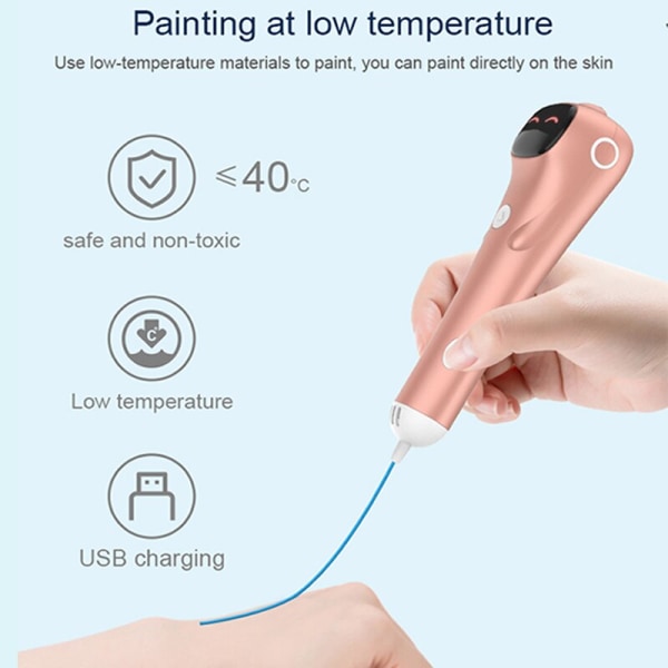 Ny 3D Pen PCL Filament Lågtemperatur Anti-Scald 3D Printing Penna DIY Ritleksaker För Flickor Pojkar Present PCL Filagment Pink
