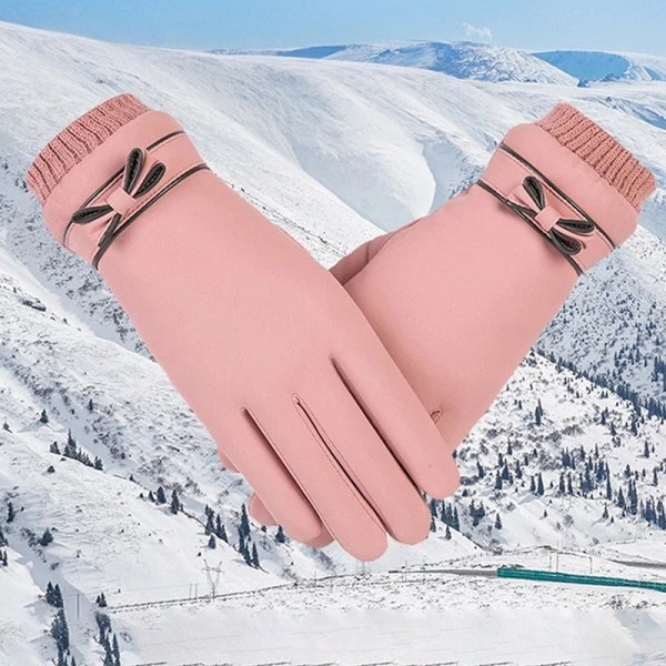 Mode Damhandskar Höst Vinter Söta Fluffiga Varma Vantar Hel Finger Dam Vantar Utomhus Sport Gants Handskar Pekskärm Gray 6 One Size