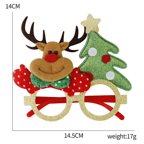 Julepynt Par Børnelegetøj Brilleramme Elgehorn Gammel Mand Lille Træ Julebriller Briller Dekorativ Billedramme Antlers red glasses