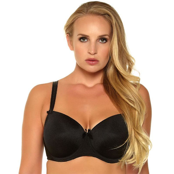 3/4 Cup Svart Sexy Blonde BH Rygglukking Dame Undertøy Black 36G
