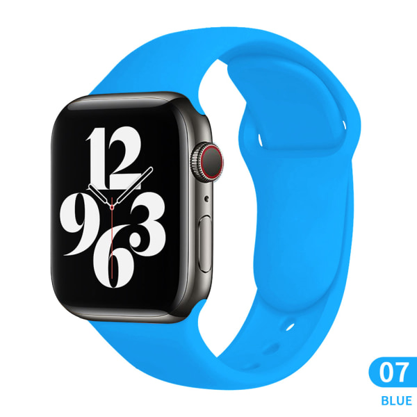 Sport silikonrem för Apple Watch 6 Series SE 754321 41MM 45 44MM 40MM watch för iWatch 42MM 38MM armband Ocean wave blue 38mm 40mm 41mm ML