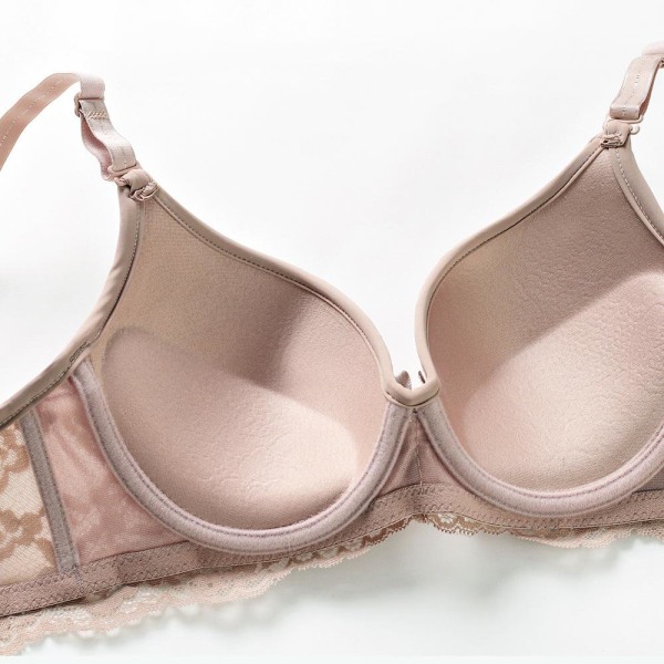 Behåar för Kvinnor Med Bygel Underkläder Spets BH Bralette Sexiga Underkläder Behå BH Topp Beige 42C