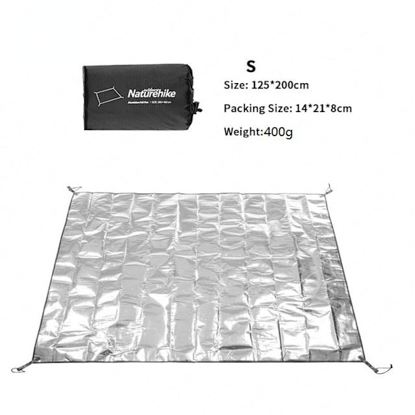 Naturehike Ultralight vedenpitävä retkeilymatto piknikpeitto rantapatja ulkoteltta makuualusta alumiinifolio EVA-vaahtomuovimatto S