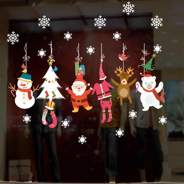 Vindusglassklistremerker Atmosfære Layout God Jul Elektrostatisk Klistremerke Julepynt Til Hjemmet Julepynt D