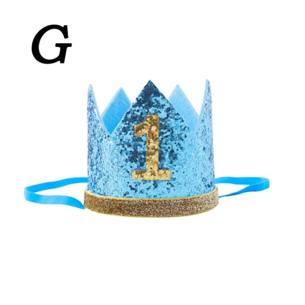 1/2/3 Födelsedagshatt Baby Shower Dekorativa Mössor Hårband Grattis på födelsedagen Baby Prinsesskrona 1:a 2:a 3:e År Gamla Barn Håraccessoarer J