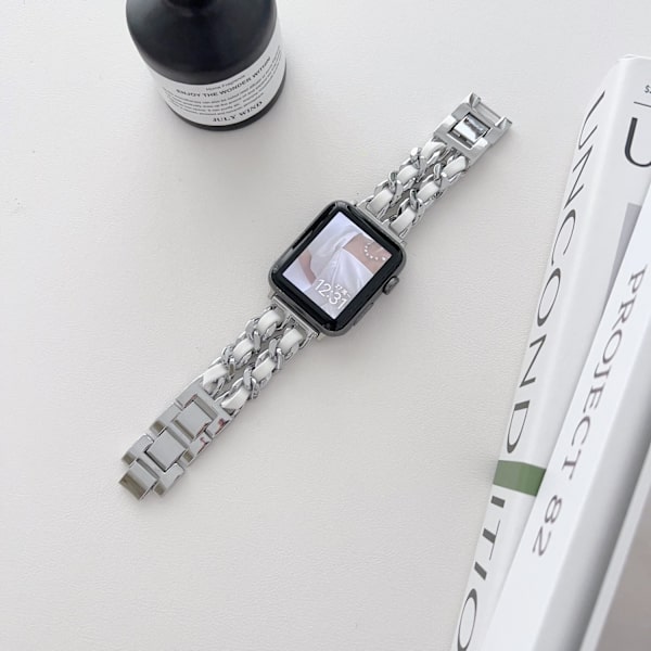 Klockarmband för Apple Watch iWatch 42/44/45/49mm silver+vit