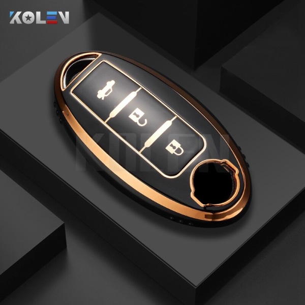 TPU Bil Fjernbetjening Nøgle Etui Cover Skal Til Nissan Qashqai X-Trail T31 T32 Juke J10 J11 Tiida Altima Pathfinder Kicks Til Infiniti C Style Green