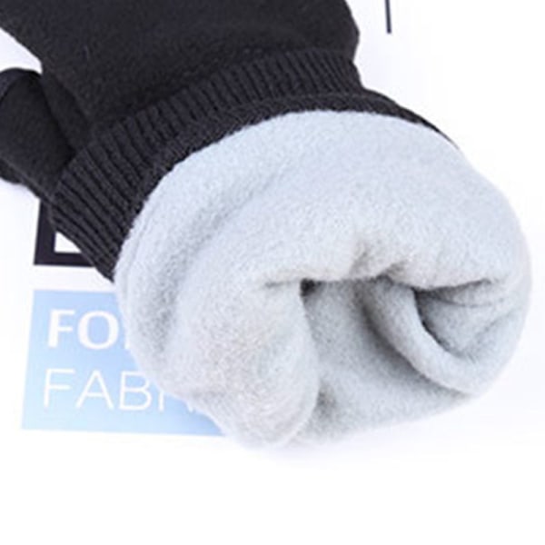 Dam Herr Vinter Polar Fleece Halvfinger Flip Handskar Dubbla Lager Tjockare Pekskärm Fingerlösa Konvertibla Vantar Handledsvärmare NO.D One Size