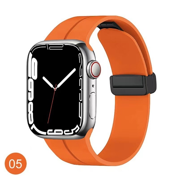 Klockarmband för Apple Watch iWatch 38/40/41mm svart spänne orange
