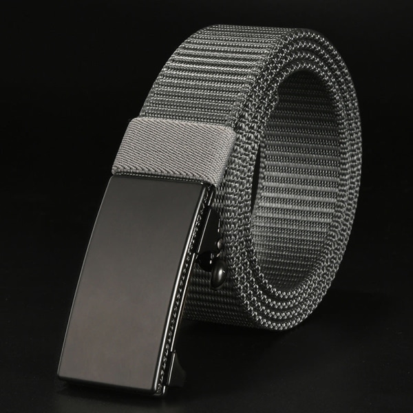 Bältesspänne Nylon Canvas Bälte Utomhus Fritid Andningsbart Bälte 19-19 black buttons nylon gray 105cm