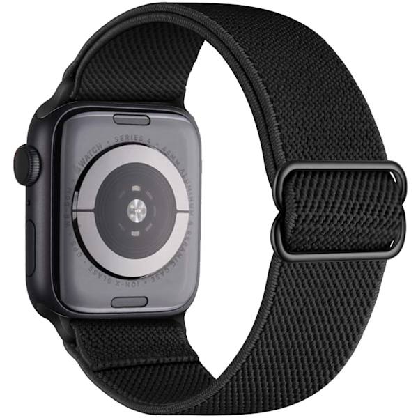 Elastinen Nylon Solo Loop -ranneke Apple Watch -rannekkeelle 44mm 40mm 38mm 42mm Säädettävä rannekoru iWatch Series 3 4 5 6 Se -rannekkeet Red 38mm or 40mm