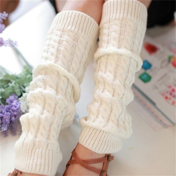 Säärystimet Saappaansuojat Naisille Reidenkorkuiset Lämpimät Neulotut Polvisukat Mustat Jalkojenlämmittimet Naisille Joululahjat WT 1 pair  Leg Warmers