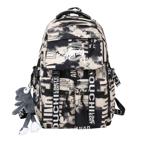 Skolväska mode skolryggsäck för tonårspojkar cool vattentät lättvikts rese-ryggsäck högskola stor bokväska Grey Backpacks