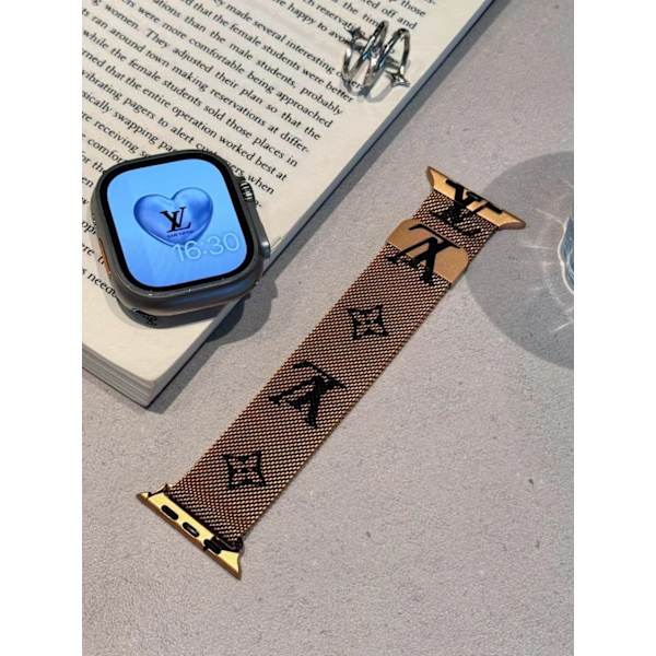Klockarmband för Apple Watch iWatch 42/44/45/49 S1046MM Universal Roséguld Svart